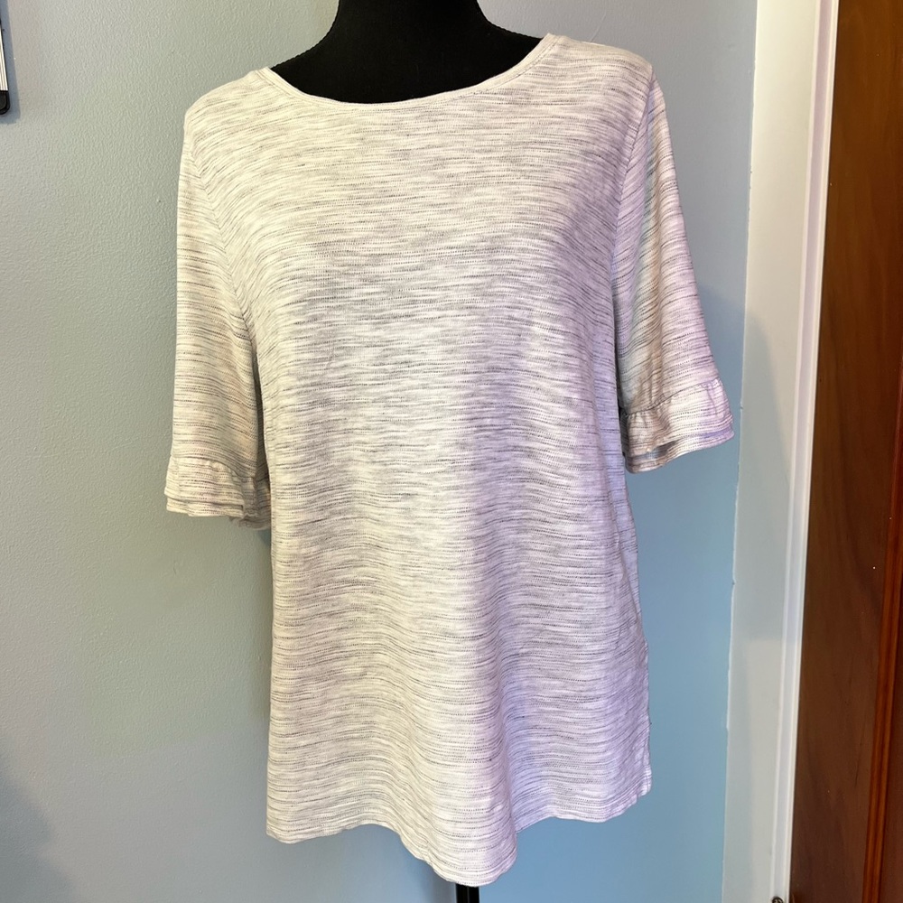 Talbots Casual 3/4 Tiered Bell Sleeve Woven Top